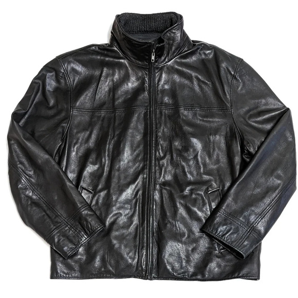 Round Tree & Yorke Black Premium Lambskin Leather Jacket Buttery Soft XL - Picture 1 of 12